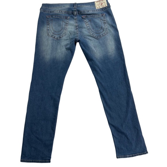 True Religion Rocco Relaxed Skinny Jeans Mens Size 38 Faded Wash Denim $164 - Picture 7 of 15